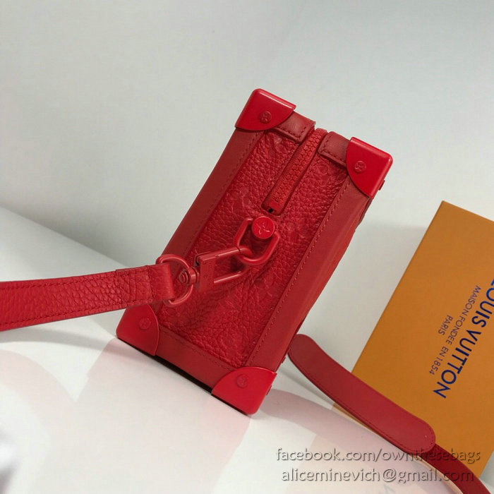 Louis Vuitton Calfskin Box Bag Red M44427