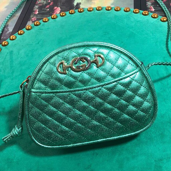 Gucci Laminated Leather Mini Bag Green 534951