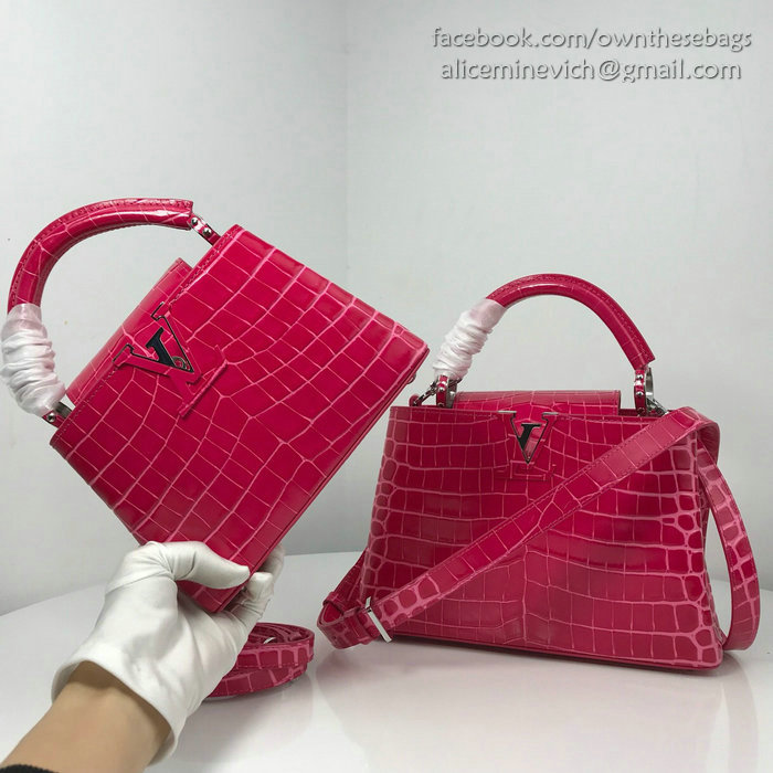 Louis Vuitton Calfskin Capucines Mini Peach N94227