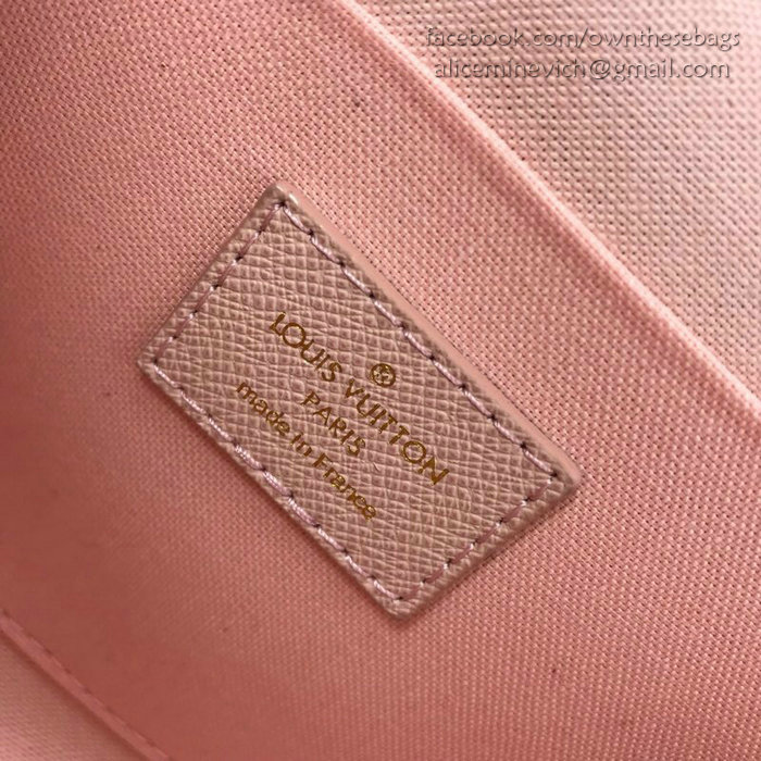 Louis Vuitton Monogram Canvas Felicie Chain Wallet Pink M61276