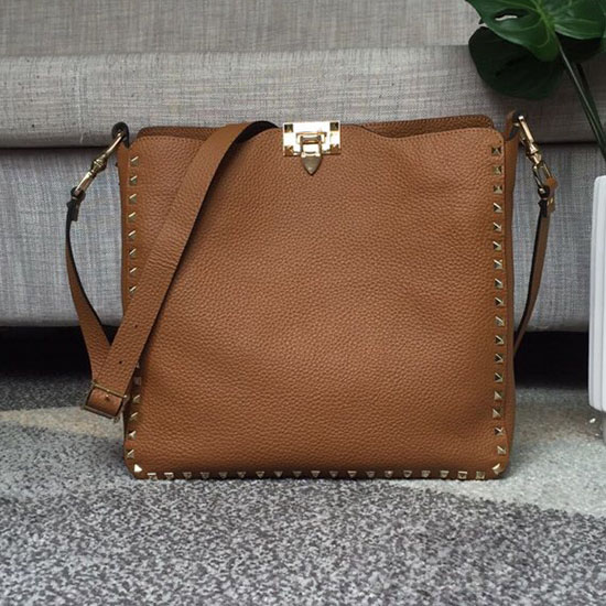 Valentino Soft Calfskin Hobo Bag Brown V50031