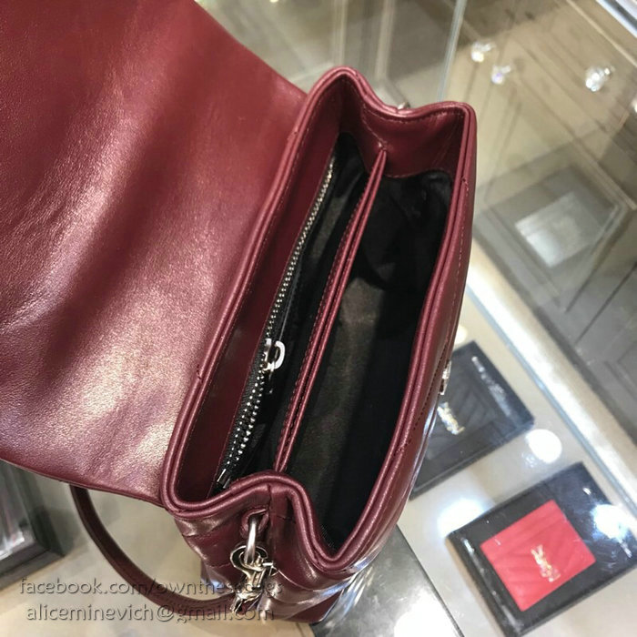 Saint Laurent Loulou Toy Bag in Red Matelasse Leather 467072