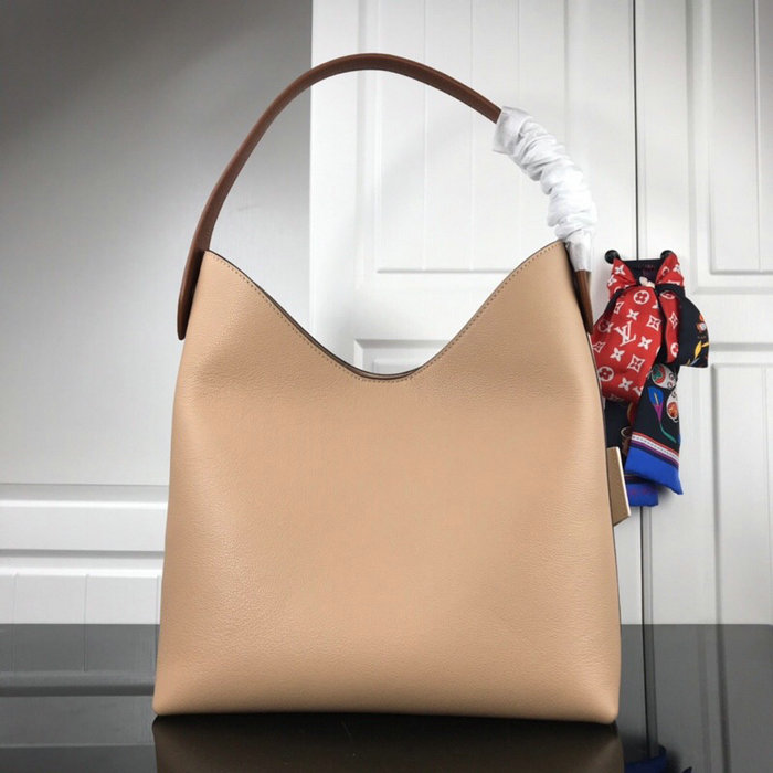 Louis Vuitton Soft Calfskin Lockme Hobo Beige M52776