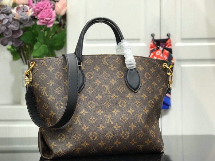 Louis Vuitton Flower Zipped Tote MM Black M44360