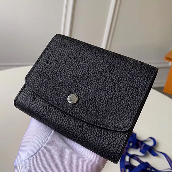 Louis Vuitton Mahina Leather Iris Compact Wallet Black M62542