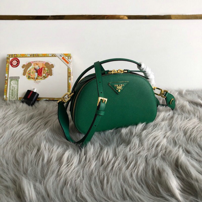 Prada Odette Saffiano Leather Bag Green 1BH123