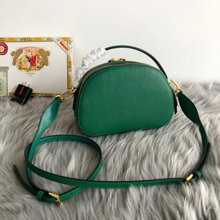 Prada Odette Saffiano Leather Bag Green 1BH123