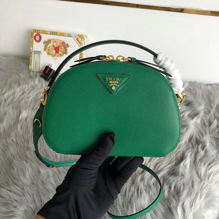 Prada Odette Saffiano Leather Bag Green 1BH123