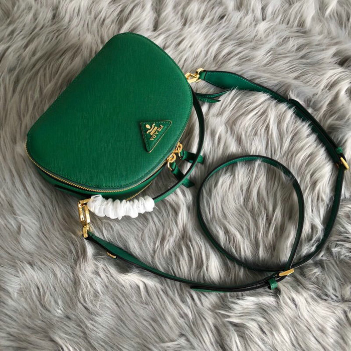 Prada Odette Saffiano Leather Bag Green 1BH123