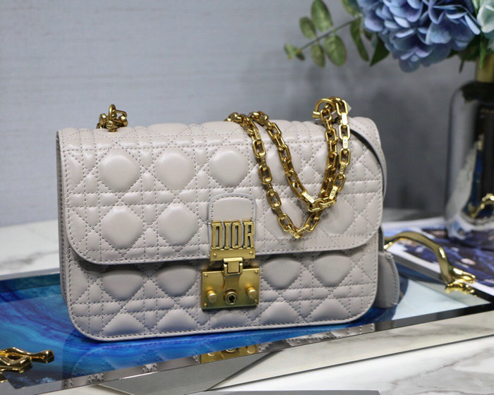 Dior Addict Lambskin Flap Bag Grey D42001