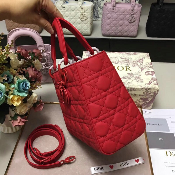 Lady Dior Ultra-Matte Bag Red D92401