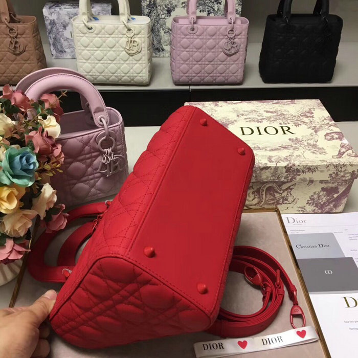 Lady Dior Ultra-Matte Bag Red D92401