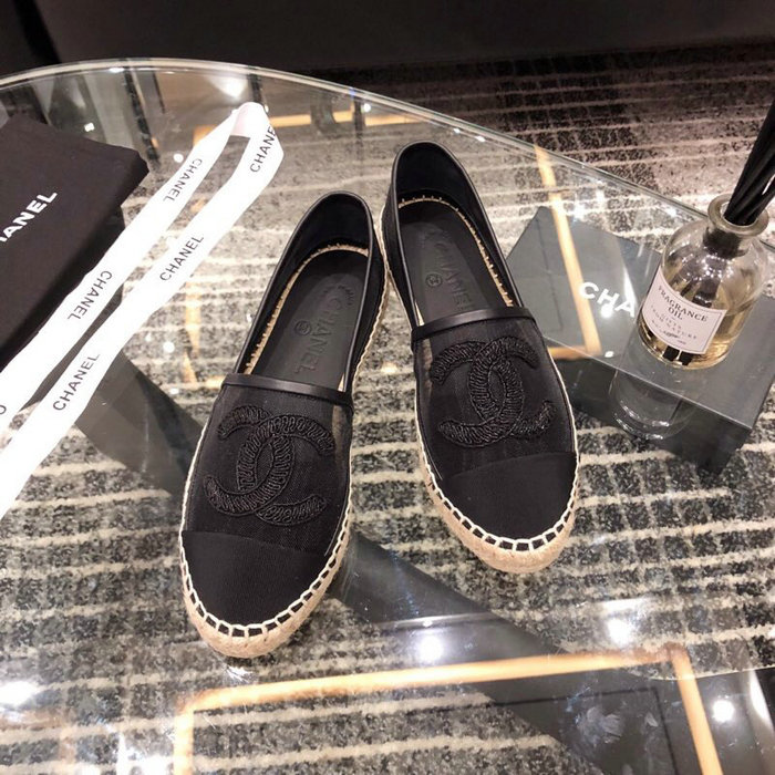 Chanel Mesh & Grosgrain espadrilles Black C15063