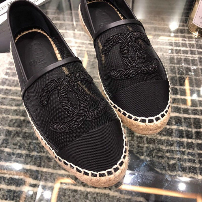 Chanel Mesh & Grosgrain espadrilles Black C15063