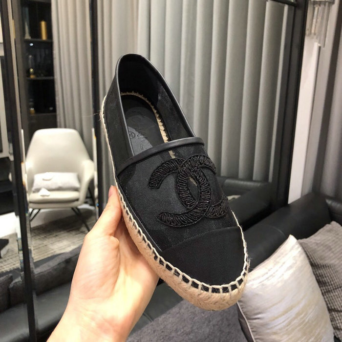 Chanel Mesh & Grosgrain espadrilles Black C15063