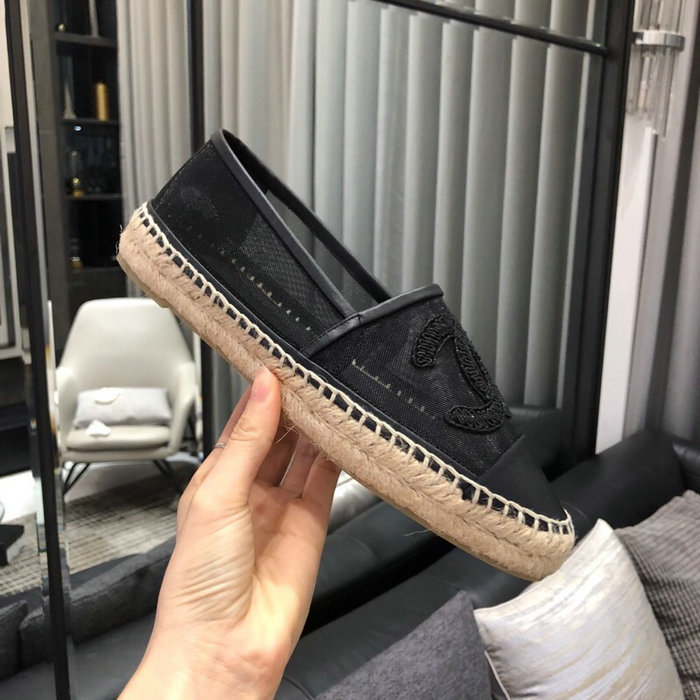 Chanel Mesh & Grosgrain espadrilles Black C15063