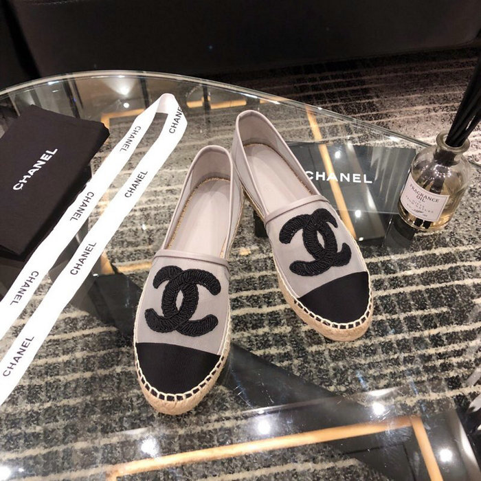 Chanel Mesh & Grosgrain espadrilles Grey C15063