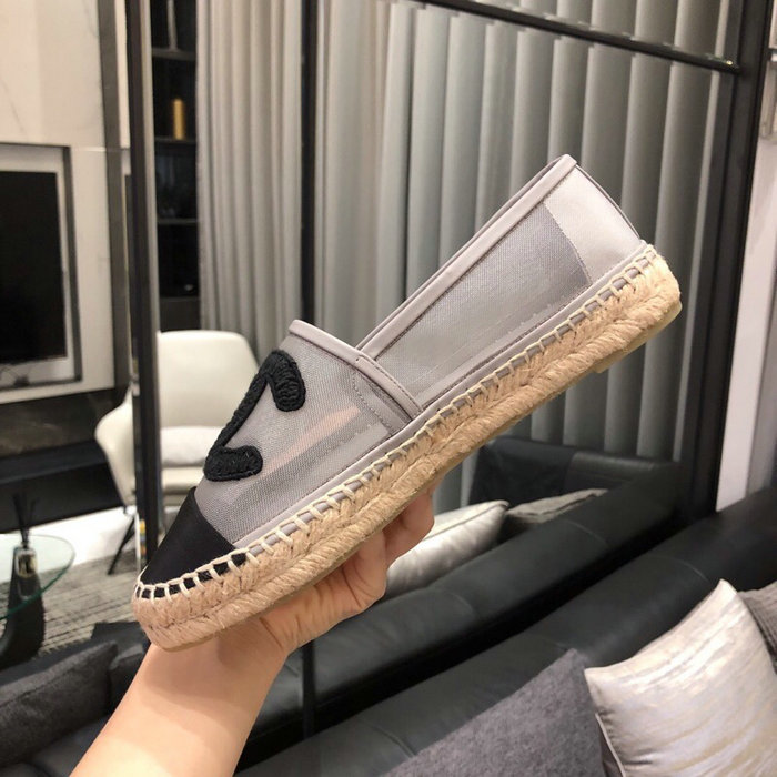 Chanel Mesh & Grosgrain espadrilles Grey C15063