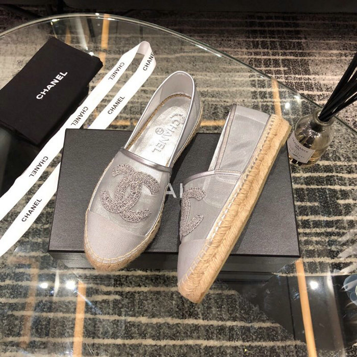 Chanel Mesh & Grosgrain espadrilles Silver C15063