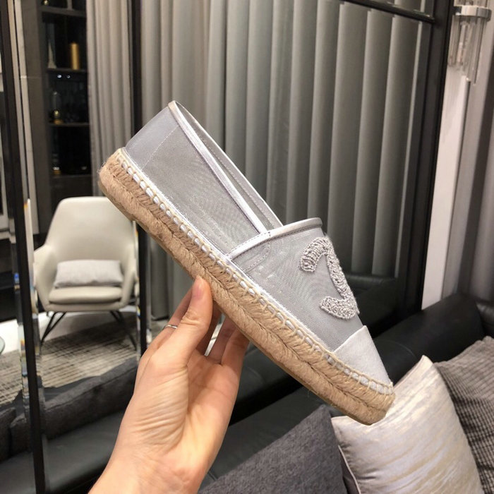 Chanel Mesh & Grosgrain espadrilles Silver C15063