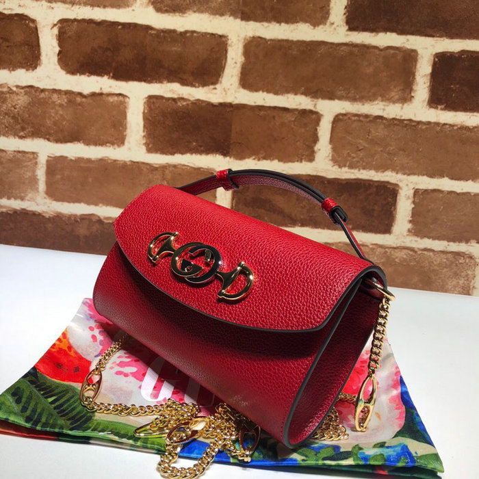 Gucci Zumi Grainy Leather Mini Shoulder Bag Red 564718