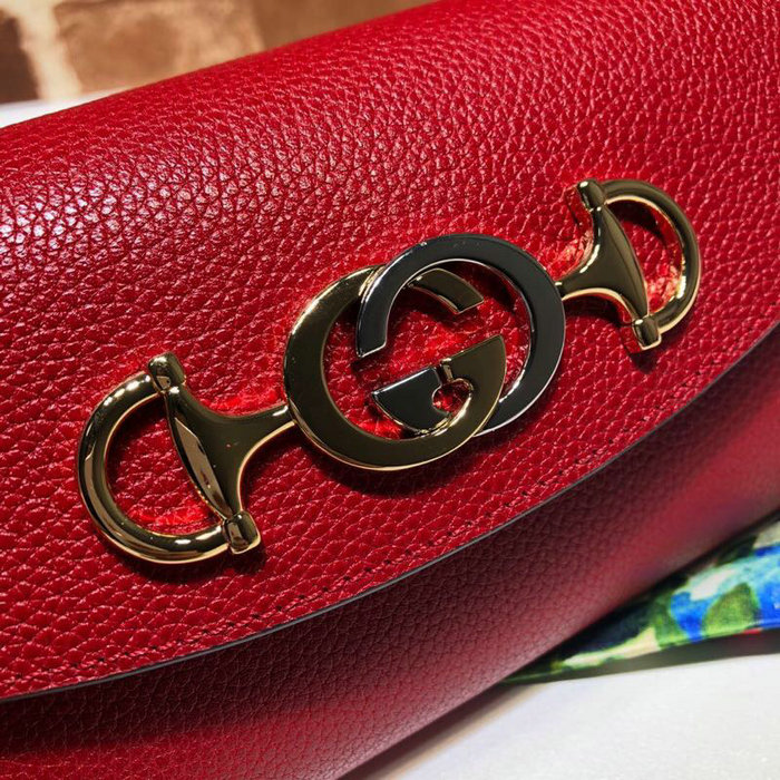 Gucci Zumi Grainy Leather Mini Shoulder Bag Red 564718