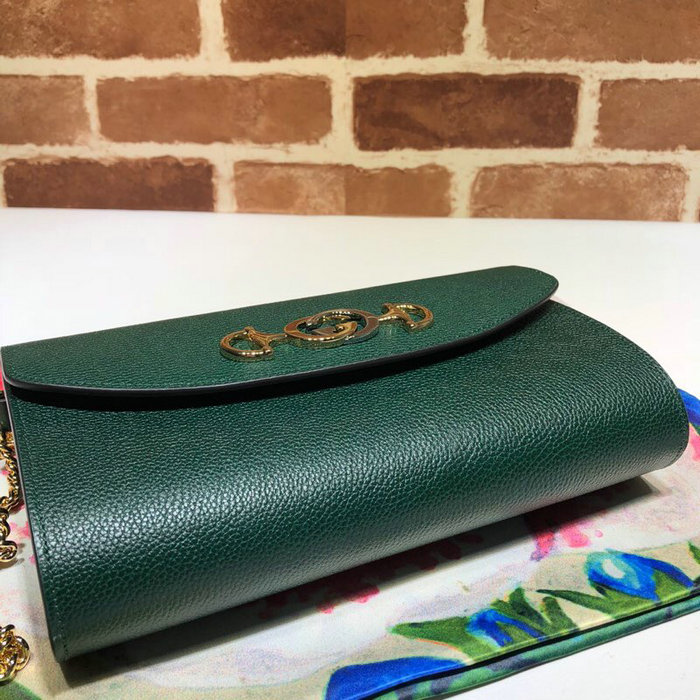 Gucci Zumi Grainy Leather Small Shoulder Bag Green 572375