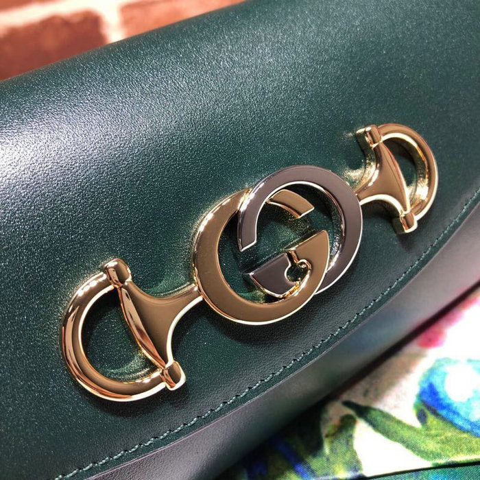 Gucci Zumi Smooth Leather Mini Shoulder Bag Green 564718