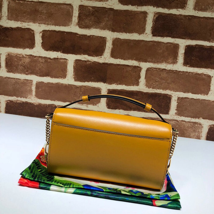 Gucci Zumi Smooth Leather Mini Shoulder Bag Yellow 564718