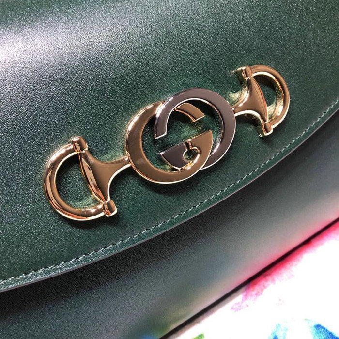 Gucci Zumi Smooth Leather Small Shoulder Bag Green 572375