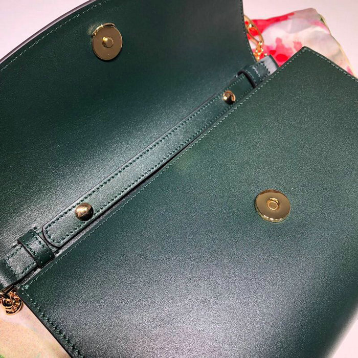 Gucci Zumi Smooth Leather Small Shoulder Bag Green 572375