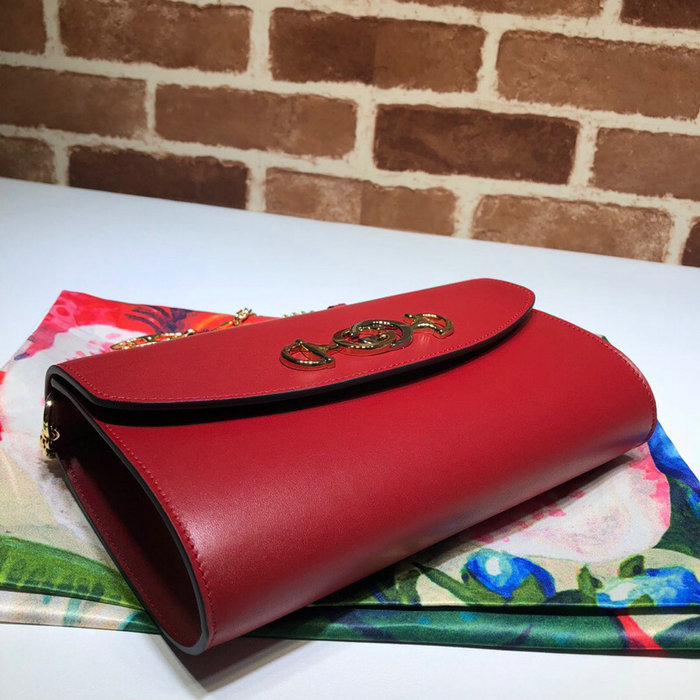 Gucci Zumi Smooth Leather Small Shoulder Bag Red 572375