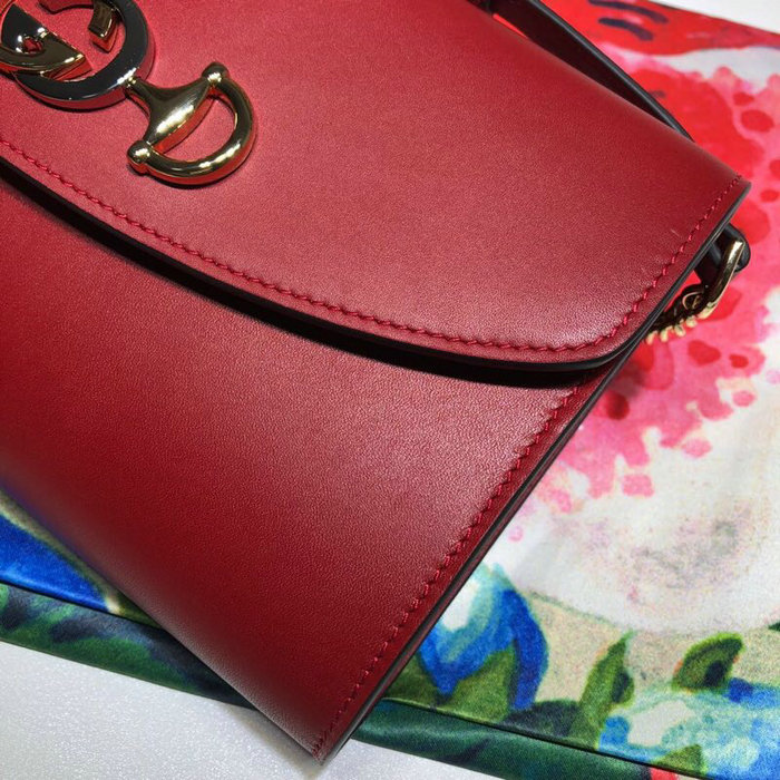 Gucci Zumi Smooth Leather Small Shoulder Bag Red 572375