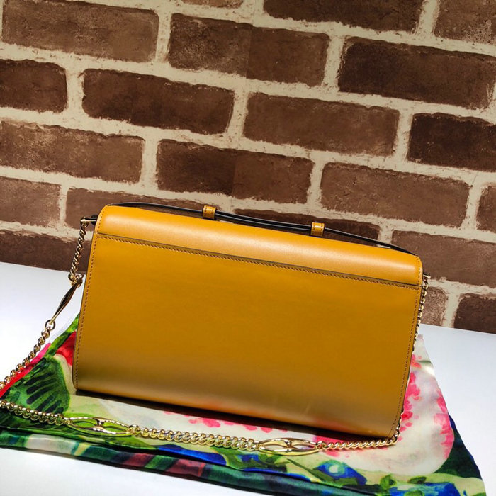 Gucci Zumi Smooth Leather Small Shoulder Bag Yellow 572375