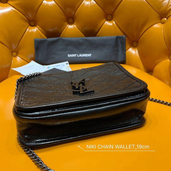 Saint Laurent Niki Chain Wallet Black 583103