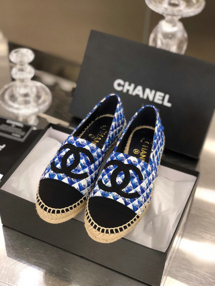 Chanel Tweed Espadrilles Blue C18061