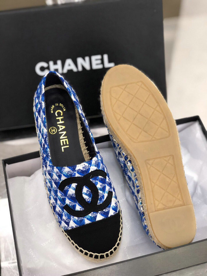 Chanel Tweed Espadrilles Blue C18061