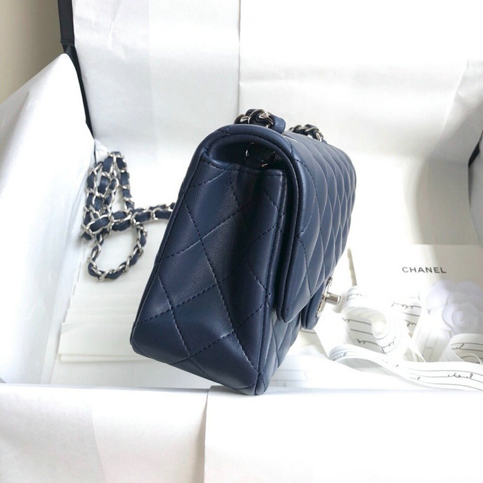 Classic Chanel Lambskin Small Flap Bag Blue CF1116