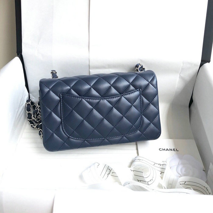 Classic Chanel Lambskin Small Flap Bag Blue CF1116