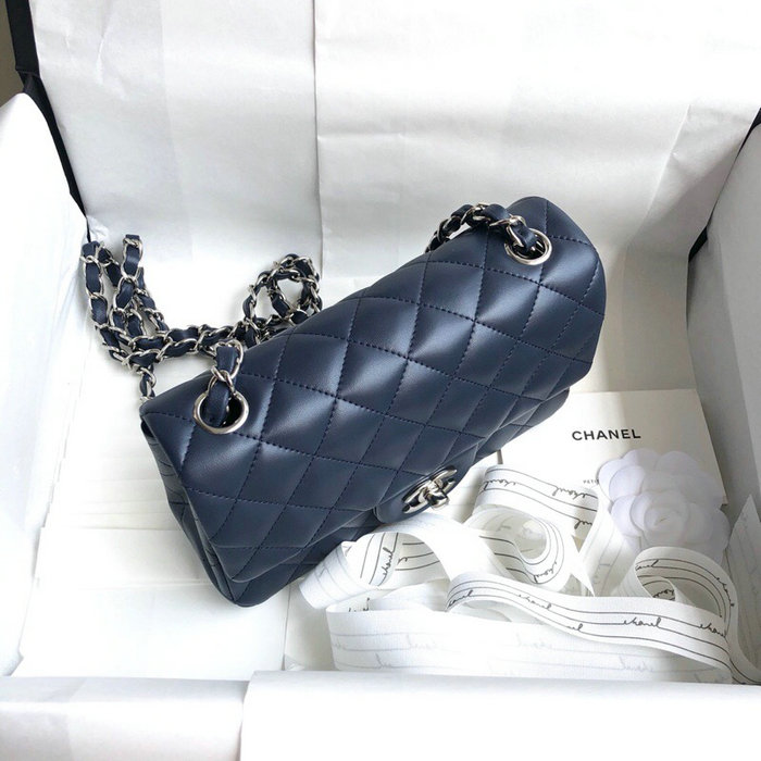 Classic Chanel Lambskin Small Flap Bag Blue CF1116