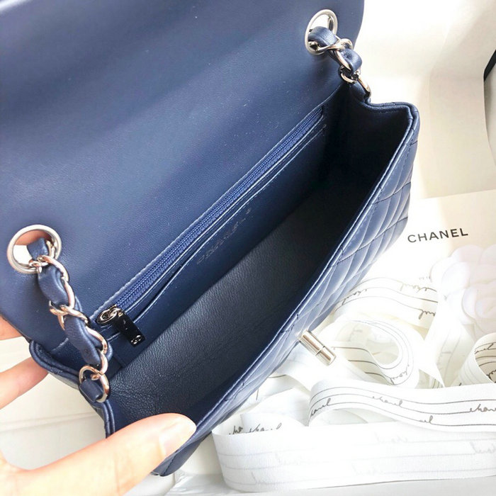 Classic Chanel Lambskin Small Flap Bag Blue CF1116