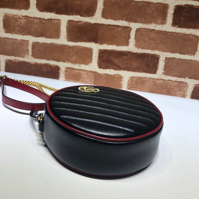 Gucci GG Marmont mini round shoulder bag Black 550154