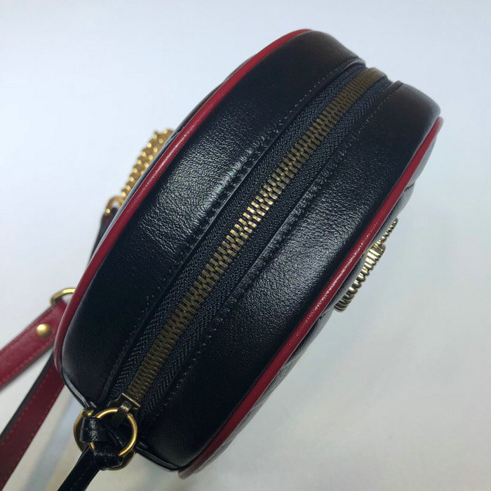 Gucci GG Marmont mini round shoulder bag Black 550154