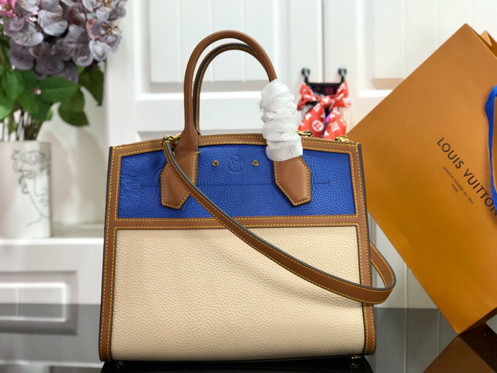 Louis Vuitton City Steamer MM Cream and Blue M55062