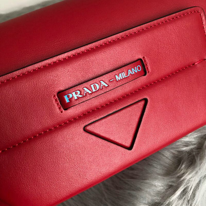 Prada Manuelle Leather Shoulder Bag Red 1BD166