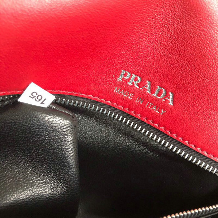 Prada Manuelle Leather Shoulder Bag Red 1BD166