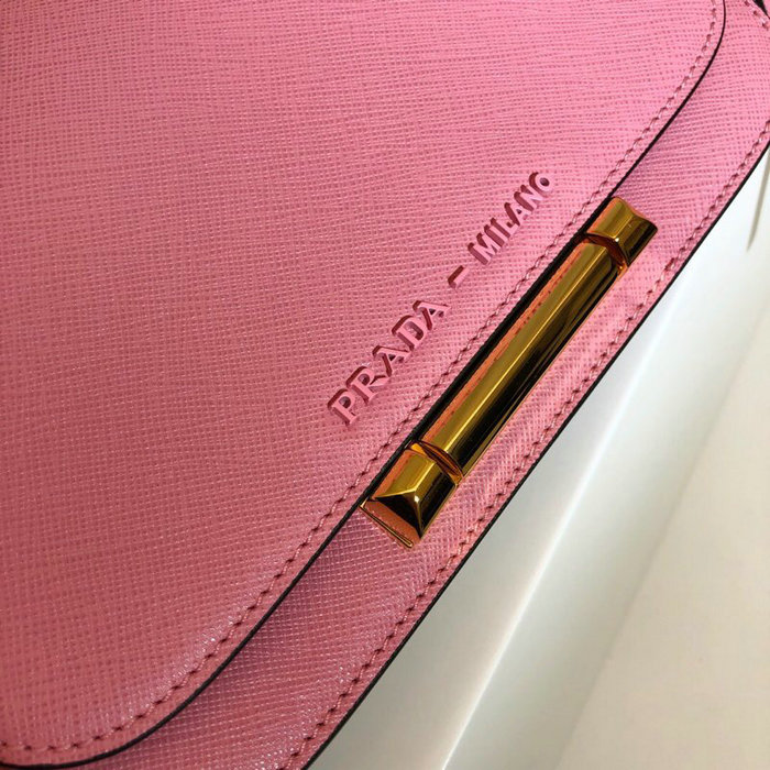 Prada Saffiano Leather Shoulder Bag Pink 1BD165