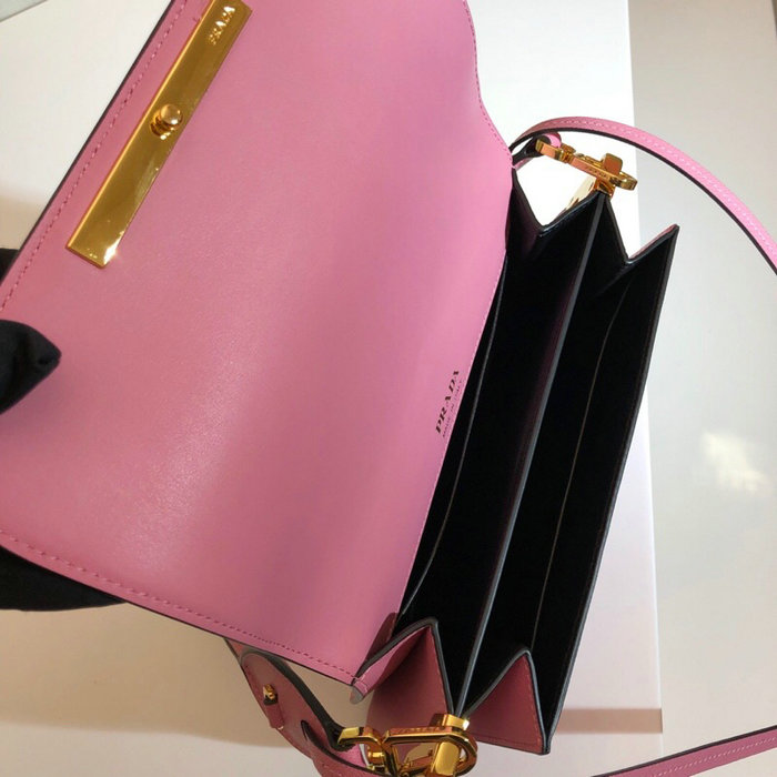 Prada Saffiano Leather Shoulder Bag Pink 1BD165