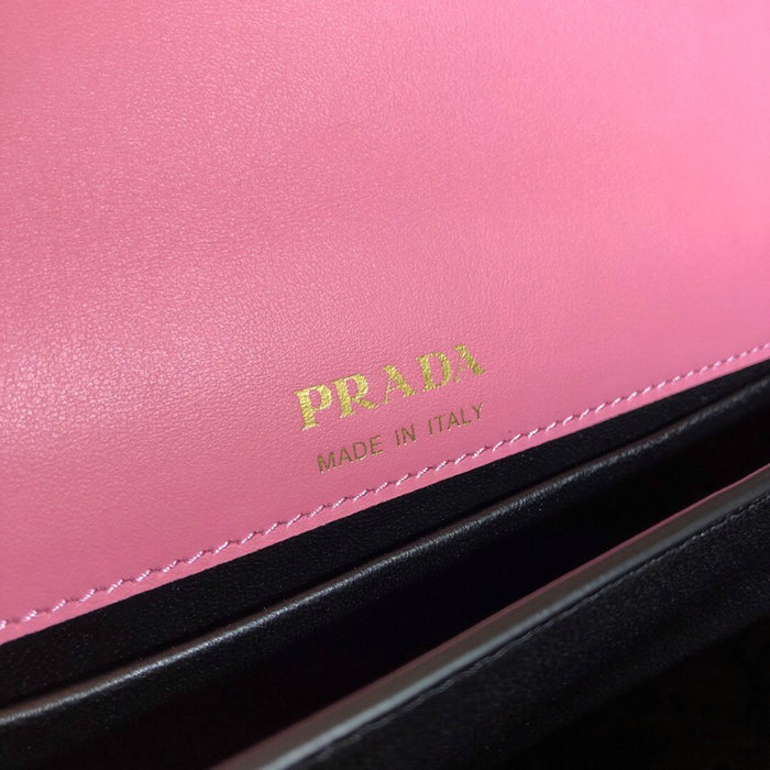 Prada Saffiano Leather Shoulder Bag Pink 1BD165