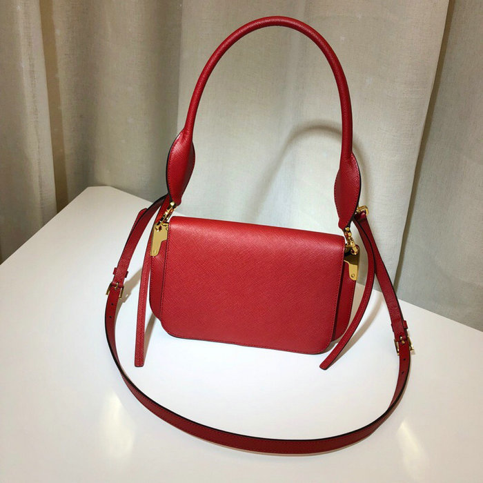 Prada Saffiano Leather Shoulder Bag Red 1BD165